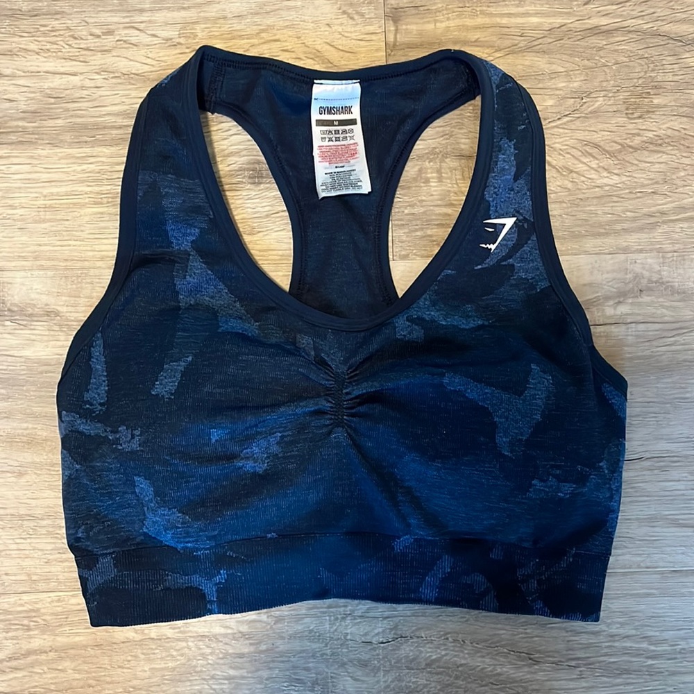 Gymshark blue camo sports bra